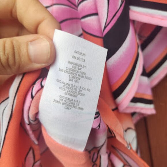 BELLE BY KIM GRAVEL | Pink Orange Tropical Print Floral Resort Wear Blouse XXS - Picture 10 of 10